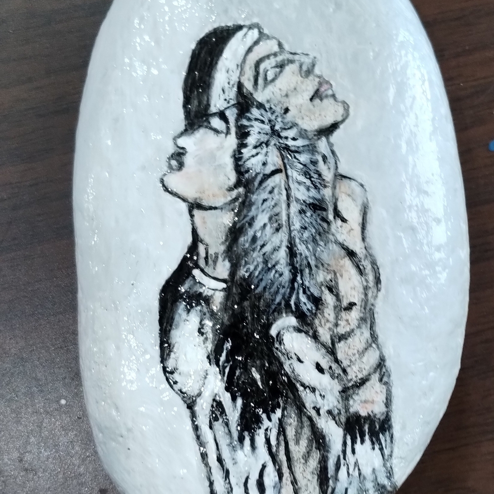 Black and White Painting with Bold Sketch Style